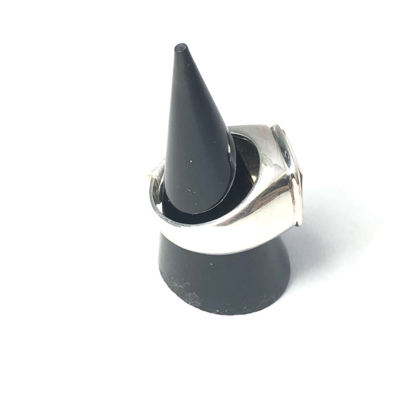 Rhodochrosite Signet Ring Cushion Pink 925 Silver Square Semi Precious Sz 8.25 - Picture 13 of 16